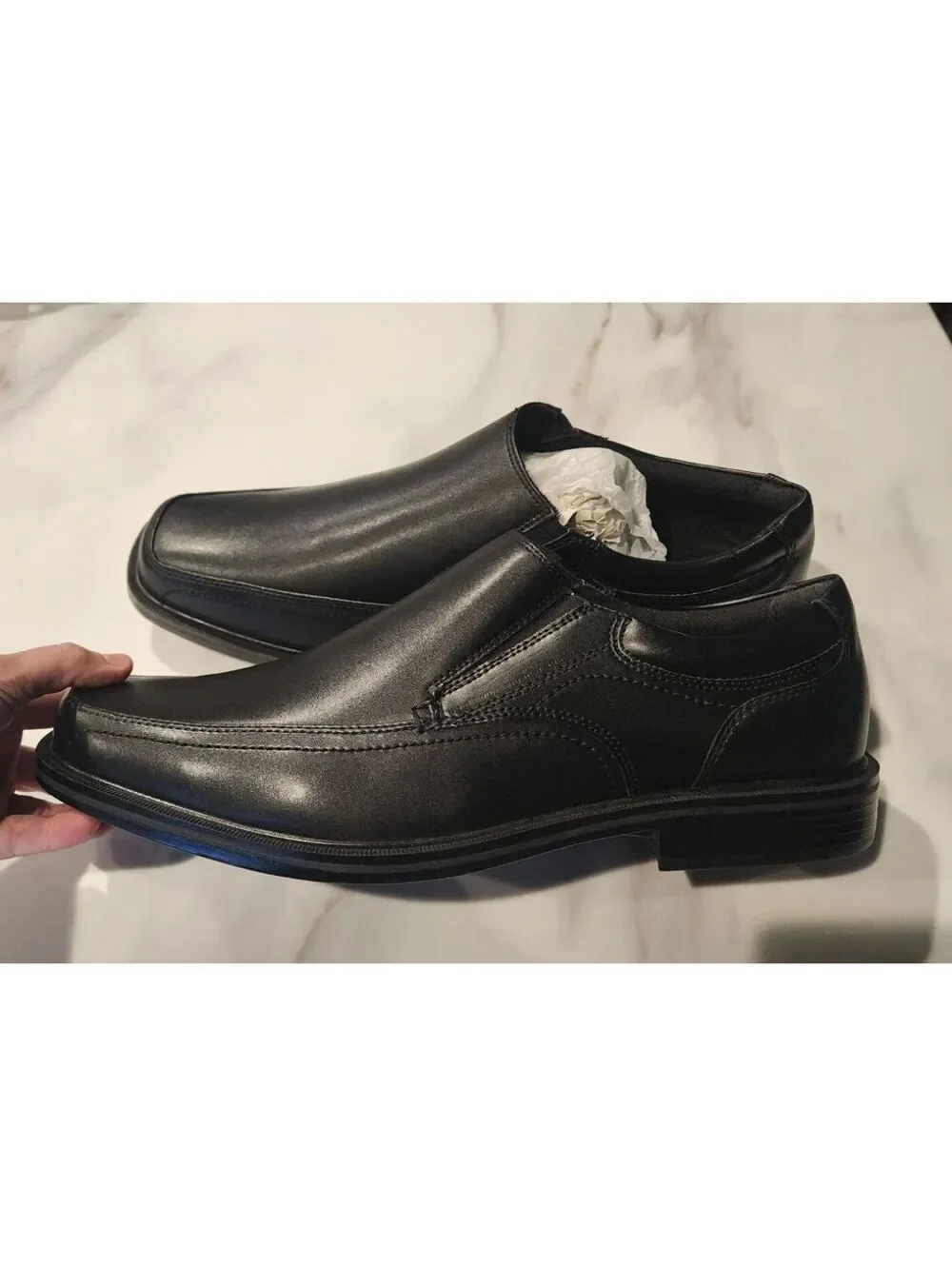 NEW Dockers Black Leather Slip-On Dress Shoes Men's 15M Comfort Loafers